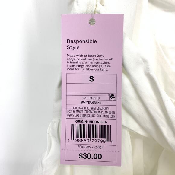 Wild Fable Fit & Flare Mini Dress Womens Size Small Tie Open Back White NEW - Picture 3 of 6